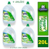 4 Galão Vinagre De Álcool Castelo Limpeza Bactericida 6%a 5l