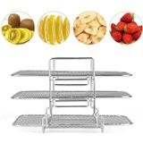 Rack De Fritadeira Para Fritadeira Ninja Dual Air Fryer, 304 Suporte Desidratador De Aço Inoxidável Com 3 Camadas, Rack De Ar De Rack De Des