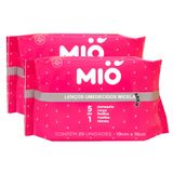 Kit 2 Lenço Umedecido Mió Micelar 5 Em 1 25 Unidades