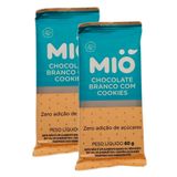 Kit 2 Chocolate Mió Branco Com Cookies Zero 60g