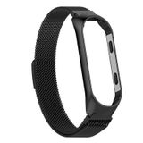 Pulseira Preta Milanese Aço Inoxidável Fecho Imã Xiaomi Mi Band 5