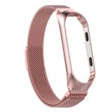 Pulseira Milanese Aço Inoxidável Fecho Imã Xiaomi Mi Band 5 - Rosê Gold