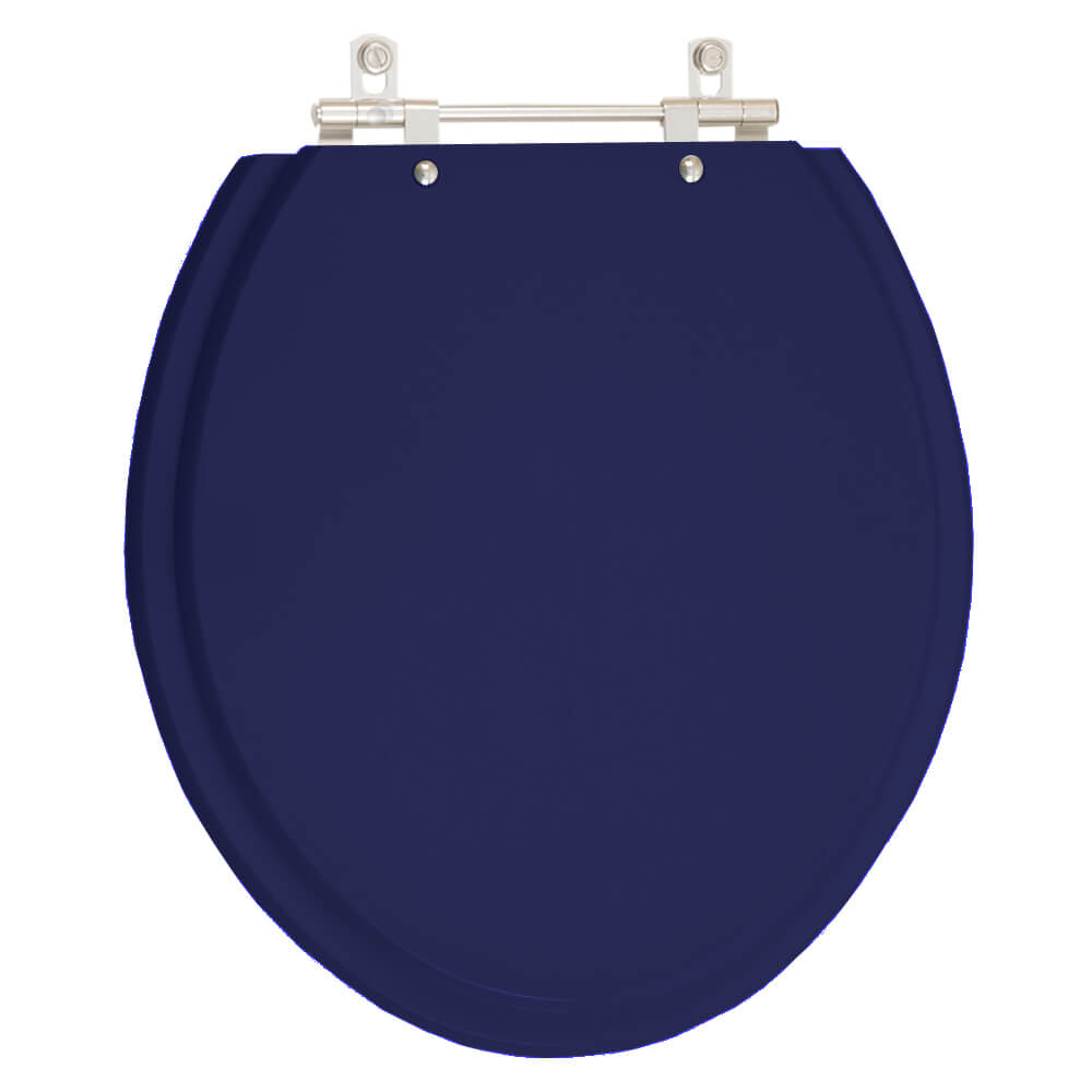 Assento Sanitário Poliéster Azul Cobalto Para Louça Convencional