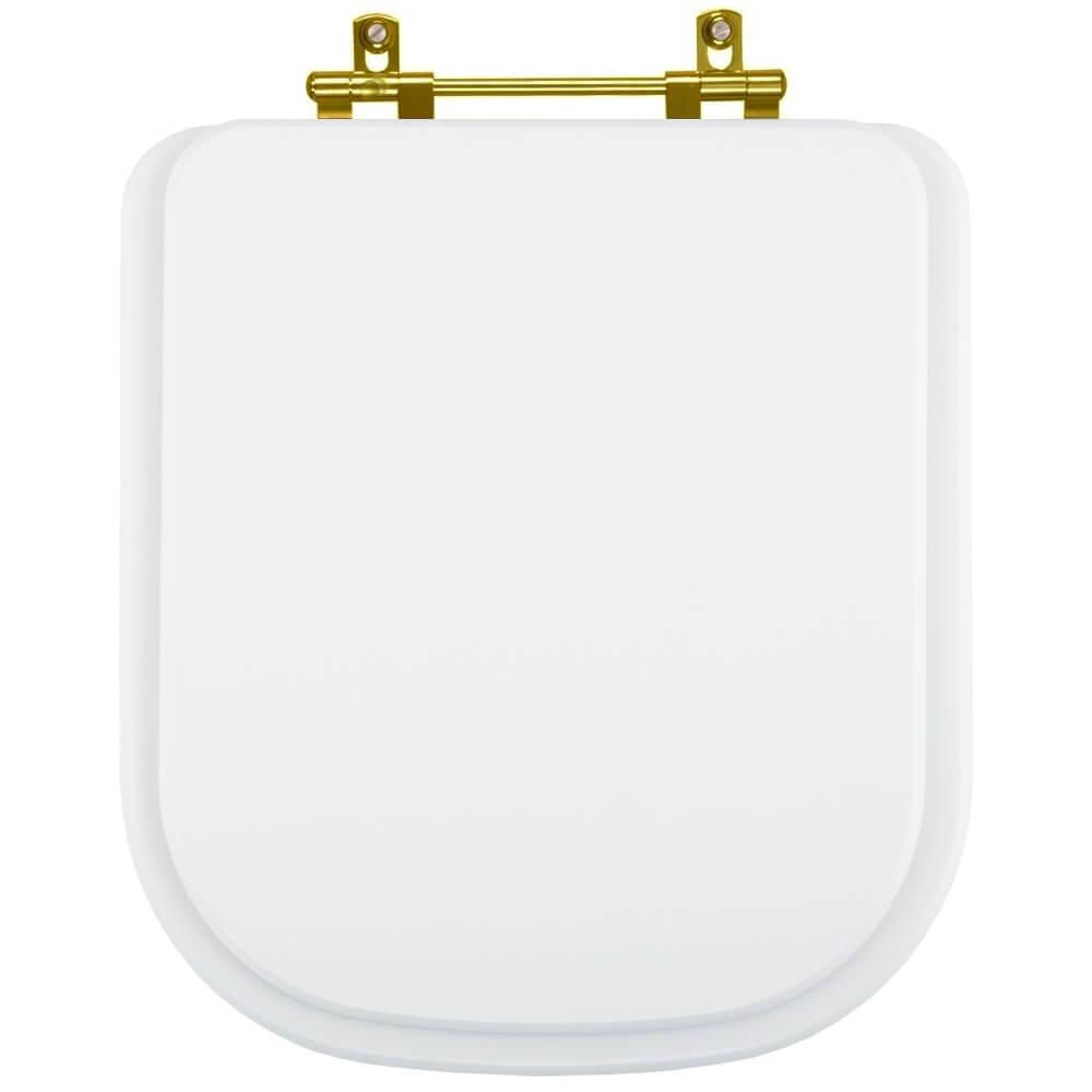 Tampa De Vaso Axis Branco Para Bacia Deca Ferragem Dourada