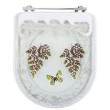 Tampa Para Vaso Incepa Acrílico Calypso Decorada Com Borboleta Verde