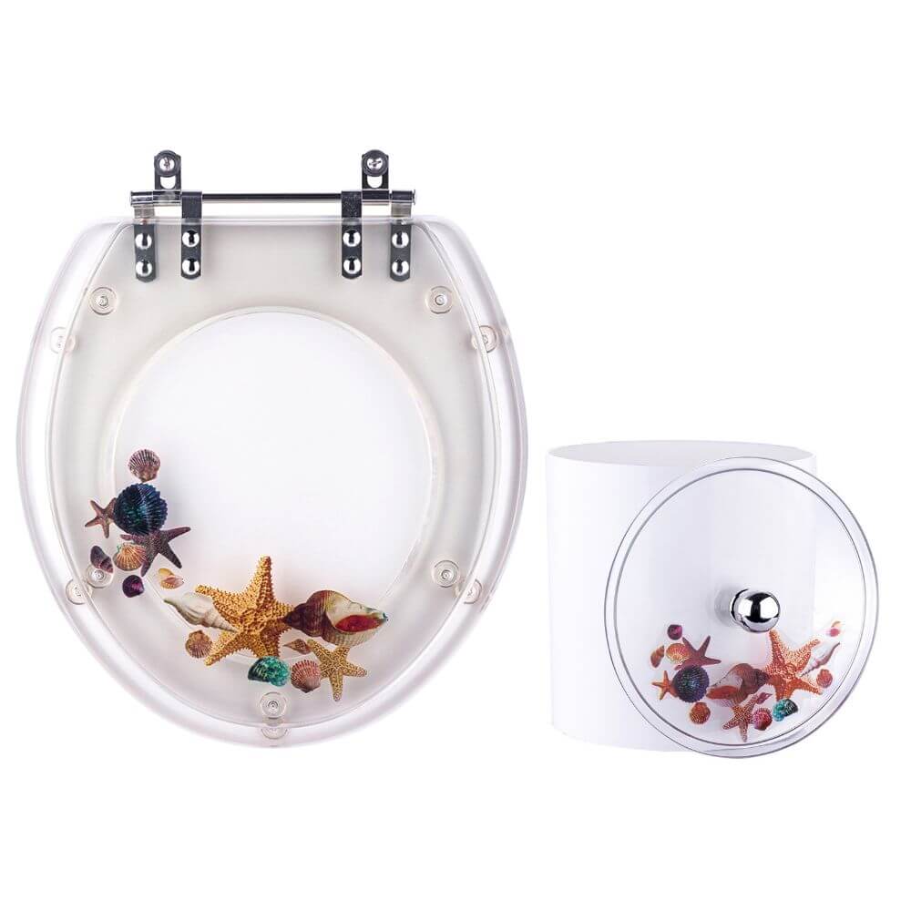 Tampa De Vaso E Lixeira Decorada Estrela Do Mar