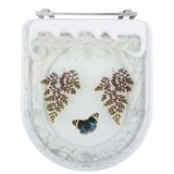 Tampa Para Vaso Incepa Acrílico Calypso Decorada Com Borboleta Azul Escuro