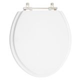 Assento Sanitário Tampa De Vaso Madeira Mdf Laqueado Convencional Oval Universal 6lpf - Branco