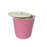 Lixeira De Pia Redonda Com Tampa 3 L - Quarto Bebe Escritório Home Office - Monte Libano Cor Rosa - Panami