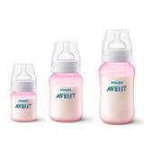 Kit 3 Mamadeiras Anticolica 125 260 330ml Classica Rosa Philips Avent