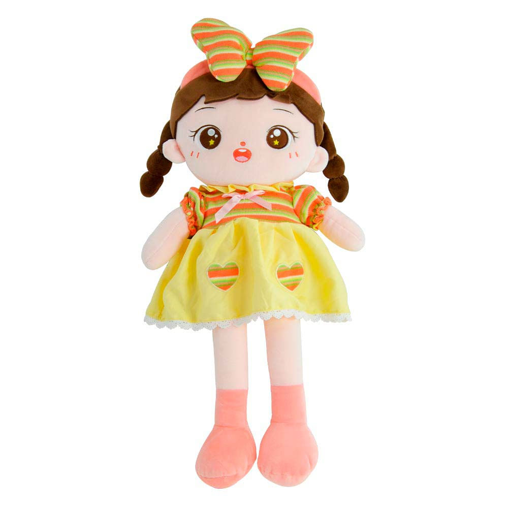 Pelucia Infantil Amigos Do Coracao Boneca Lili Amarelo Dm Toys