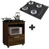 Kit Balcão Salvia Mais Fogão Cooktop 4 Bocas Preto Chamalux