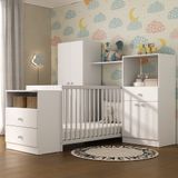 Quarto Infantil Com Berço-cômoda E Colchão Incluso Olívia Multimóveis Branco