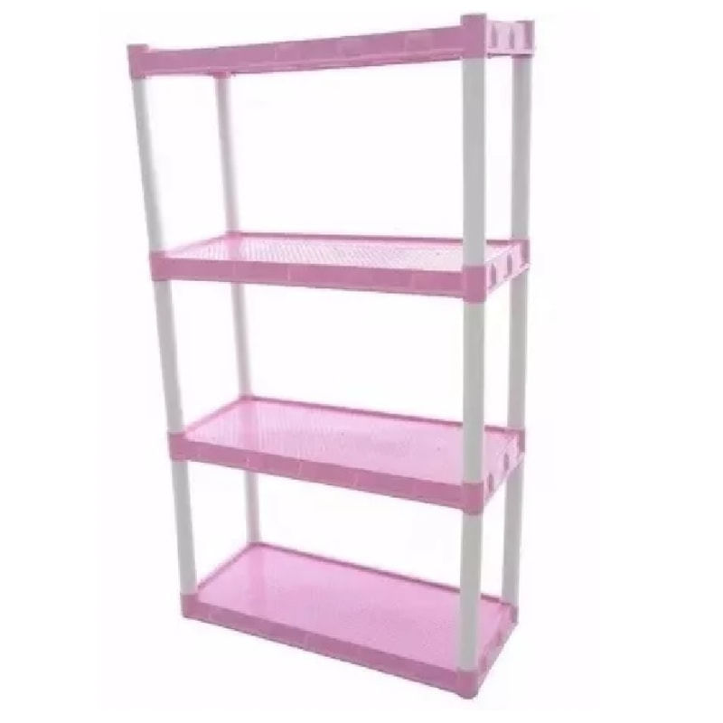 Estante Modular Plastica Rosa 04 prateleiras..Kit com 03 Estantes ...