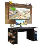 Mesa Gamer Madesa 9409 e Painel para TV até 65 Polegadas - Preto/Rustic