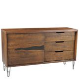 Buffet Sala de Jantar Guidelli Grafite Madeira Maciça Rustic Brown Gran Belo