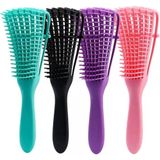 Escova Polvo Para Cabelos Cacheados E Crespos Desembaraçadora Anti-quebra 8 Pontas Flexíveis Pente Dedoliss - Panami