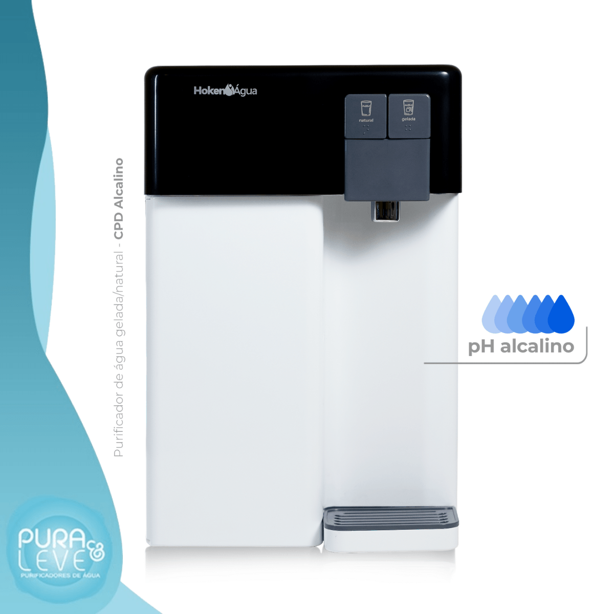 Gelagua Hoken Cpd 19 Ionizador Alcalinizador Ph 9.5 Elevado Antioxidante Melhor Saúde Redox Negativo Pia Parede Balcão