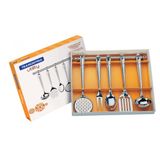 Jogo de Utensílios Tramontina Utility em Aço Inox com Suporte de Parede Acabamento Brilho 5 Peças Tramontina