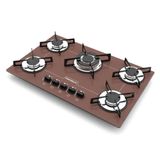 Fogão Cooktop 5 Bocas Tripla Chama Marrom Bivolt Chamalux