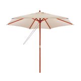 Ombrelone Em Madeira Jardim Piscina Praia 2,4 M Mor Cor:bege