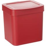 Cesto De Lixo Preto Com Tampa Vermelho Trium 2,5l Casa Ou Martiplast