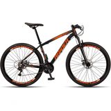 Bicicleta Aro 29 Raider Z3x 24 Vel Câmbio Traseiro Shimano Freio A Disco Bike Mtb Alumínio Preto+laranja