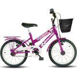 Bicicleta Infantil Aro 16 South Nininha Cesto E Paralama Meninas - Roxo Roxo