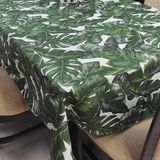 Toalha De Mesa Térmica Impermeável 1,50m X 4,00m Para Mesa 10 A 12 Cadeiras - Verde Floral