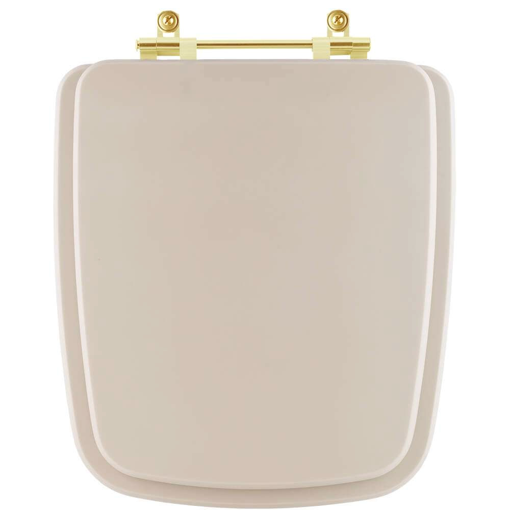 Tampa De Vaso Poliester Boss Champagne Para Bacia Incepa Com Ferragem Dourada