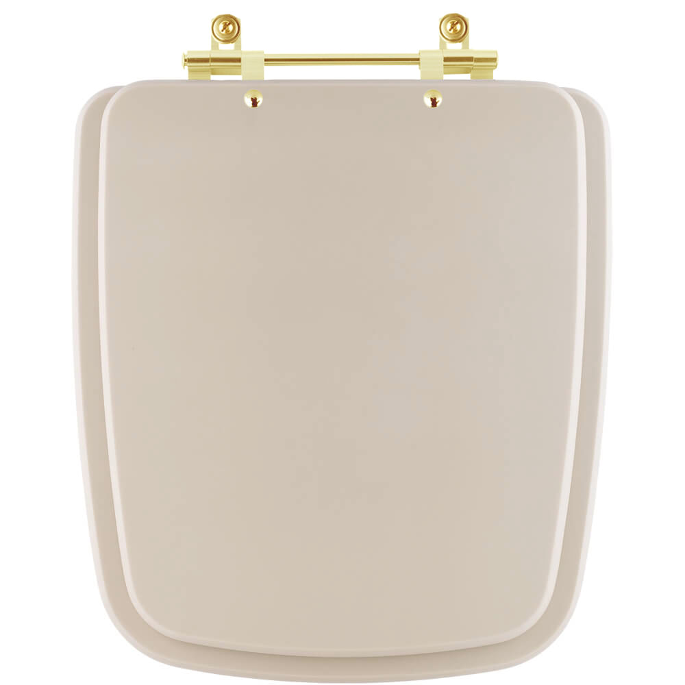 Tampa De Vaso Boss Champagne Para Bacia Incepa Com Ferragem Dourada