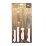 Kit Para Churrasco Com 04 Peças Faca, Garfo E Amolador Wincy