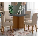 Conjunto Sala De Jantar Quadrada Mesa Helo 90cm E 04 Cadeiras Josi Poliman Móveis