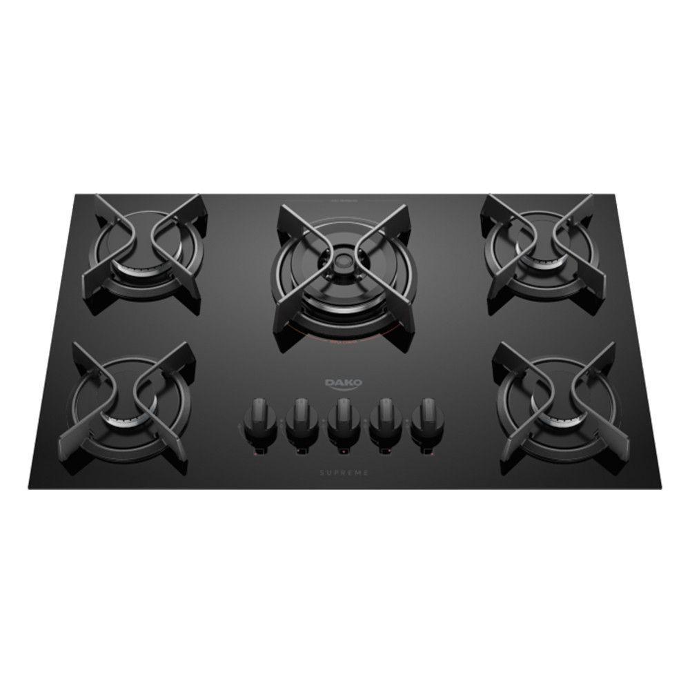 Cooktop Dako Supreme 5 Bocas Tripla Chama Preto Bvolt