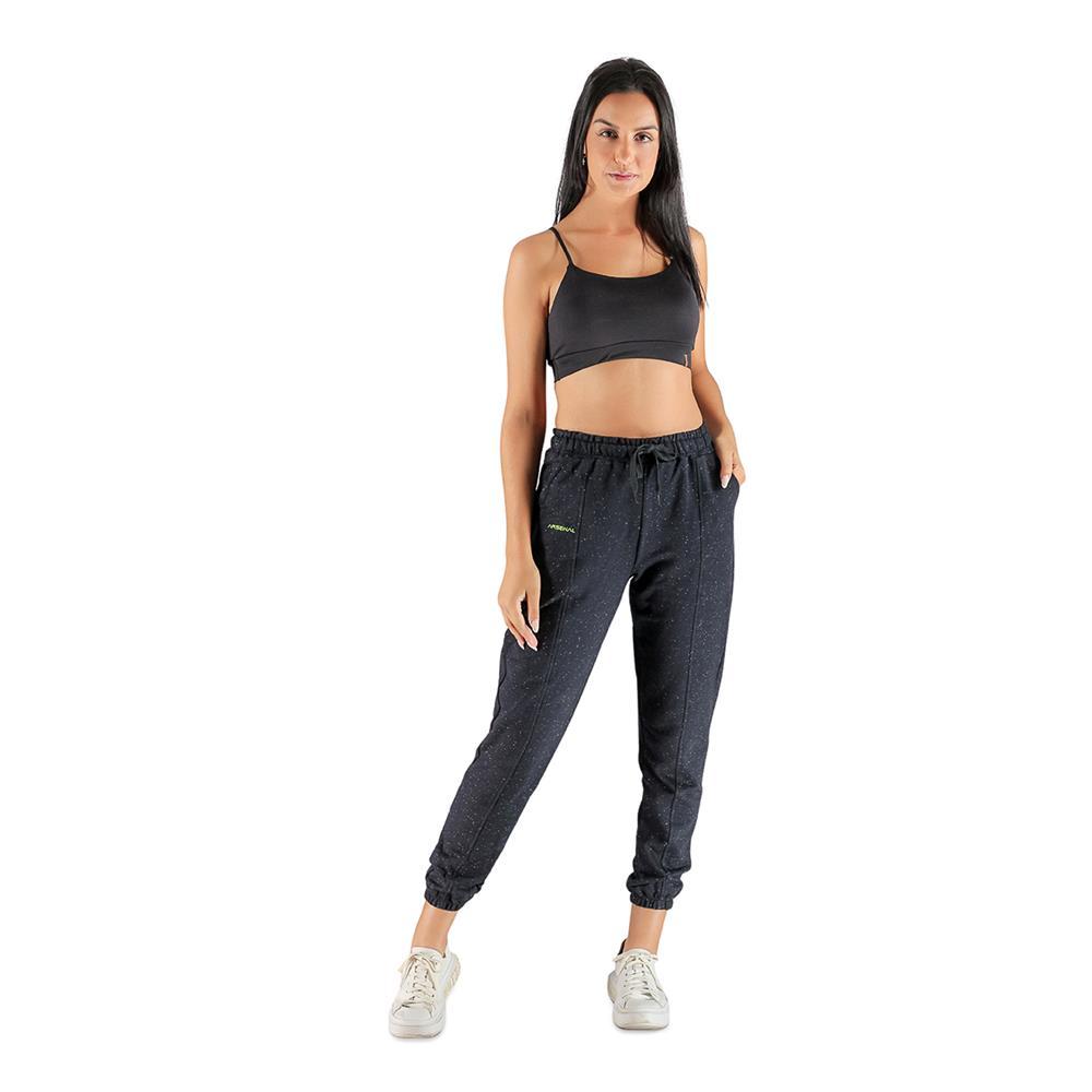 Calça Jogger Feminina Moletom Elástico Versátil Conforto Preto Egg