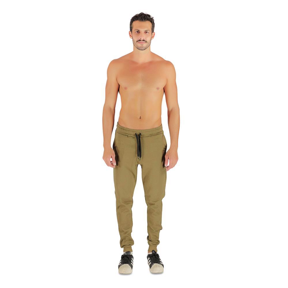 Calça Moletom Masculina Báscia Punho Ajustável Macia Estilo Verde M