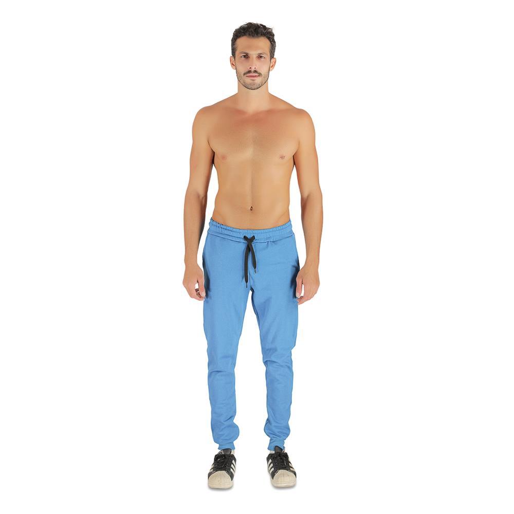 Calça Moletom Masculina Báscia Punho Ajustável Macia Estilo Azul Claro Gg