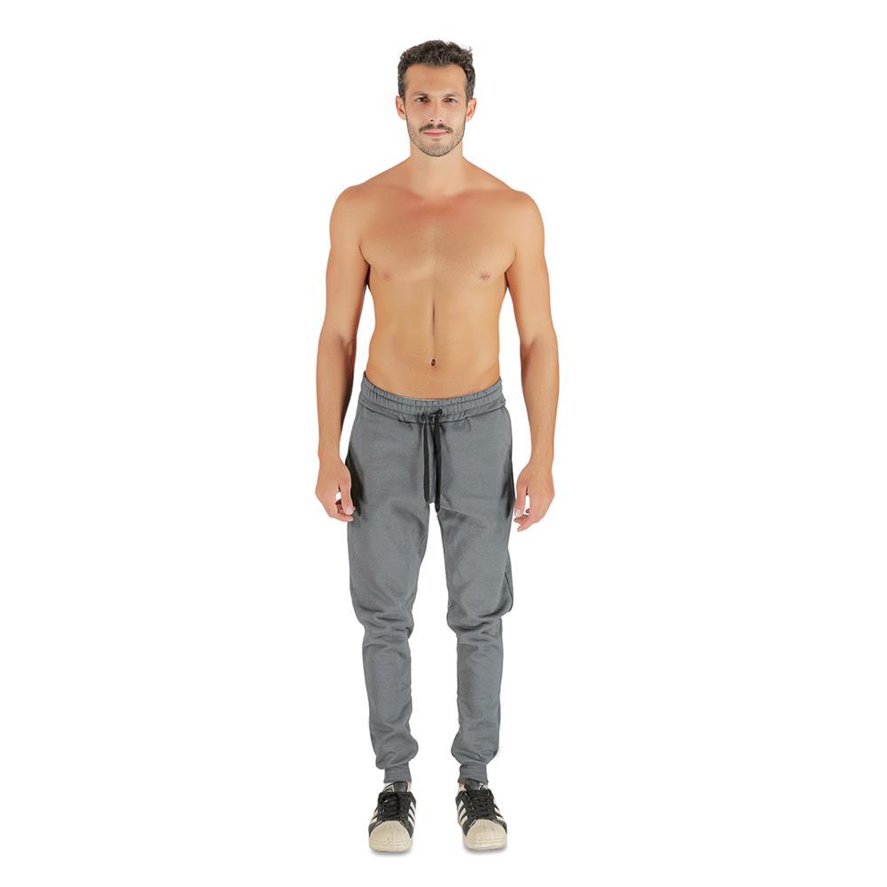 Calça Moletom Masculina Báscia Punho Ajustável Macia Estilo Cinza Escuro P