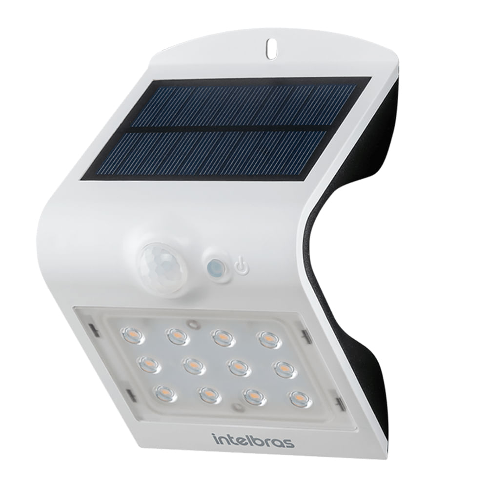 Arandela Solar Integrada Asi 220 Para Parede Externa Luz Branca Intelbras