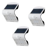 Kit 3 Arandelas Solar Integrada Asi 220 Para Parede Externa Luz Branca Intelbras