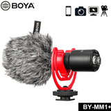 Microfone Shotgun Boya BY-MM1+ Supercardióide para Câmeras e Smartphones