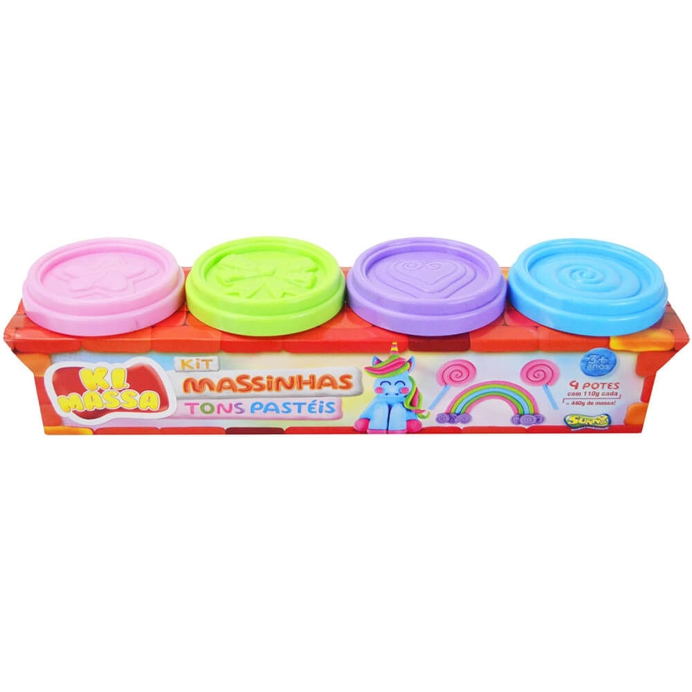 Ki Massa Kit Com 4 Potes De Massinha Com 110g Sunny