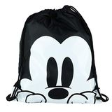 Disney Mickey Mouse Face Drawstring Tote Mochila Preto