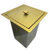 Lixeira Inox Dourada Para Embutir Quadrada Tampa Apoio 4l