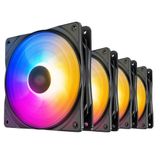 Kit 4 Cooler Fan Gamer Rgb Deepcool Rf120 Rainbow Pwm 120mm