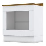 Balcão Forno De Embutir 80cm Americana Branco Com Tampo Nature - Móveis Henn