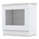 Balcão Forno De Embutir 80cm Americana Branco Com Tampo Calcare - Móveis Henn