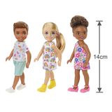 Conjunto De Bonecas Barbie Chelsea 14 Cm Loira Vestido Arco-íris Morena Vestido Rosa Menino Moreno Mattel