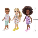 Conjunto De Bonecas Barbie Chelsea 14 Cm Loira Vestido Arco-íris Morena Vestido Borboletas Menino Moreno Mattel