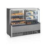 Vitrine Expositora Quente E Fria 140 Cm 220v Gelopar Gqra-140r Cc